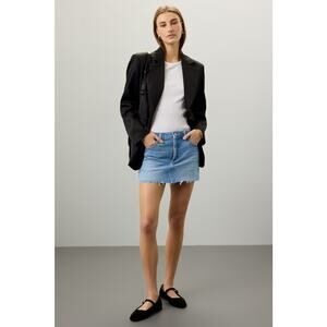 LEE Blue Medium Wash Cotton Denim Low Rise Mini Skirt Size 27